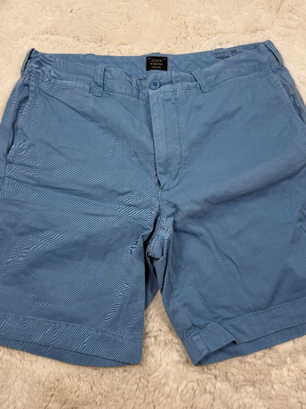 J. Crew Stanton Cotton Twill Shorts 9" Inseam Blue Men's Waist 35